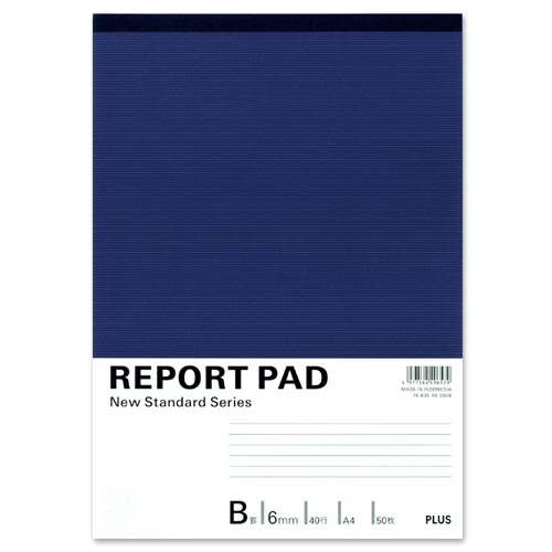 プラス レポートパッド A4 50枚B罫6mm40行×10【取寄商品】