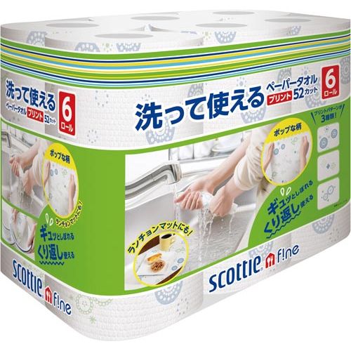 日本製紙クレシア スコッティファイン洗えるペーパータオルP6R×4【取寄商品】のサムネイル