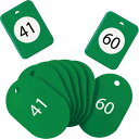 オープン工業 クロークチケット 41−60番 緑【取寄商品】