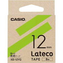 カシオ LATECO 黄緑色テープ 12mm 黒文字【取寄商品】