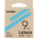 カシオ LATECO 水色テープ 9mm 黒文字【取寄商品】