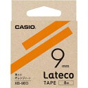 カシオ LATECO 橙色テープ 9mm 黒文字【取寄商品】