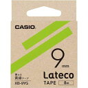 カシオ LATECO 黄緑色テープ 9mm 黒文字【取寄商品】