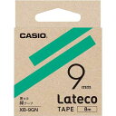 カシオ LATECO 緑色テープ 9mm 黒文字【取寄商品】