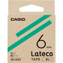 カシオ LATECO 緑色テープ 6mm 黒文字【取寄商品】