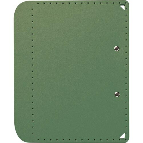 プラス A5サイズにおりたためるA4クリップボード+カーキ【取寄商品】