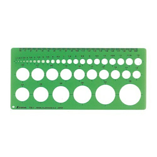 シンワ測定 テンプレート TB−1 円定規(中)【取寄商品】
