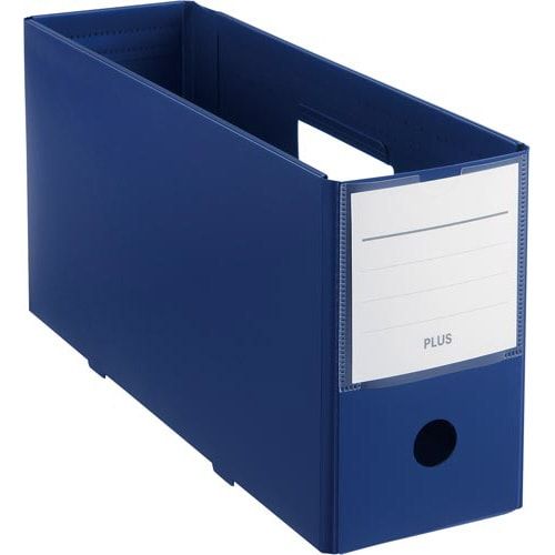 書類の保管から持ち運びまで。丈夫な樹脂製ボックスファイル。ハーフサイズでファイルや書類の中身を確認しやすい。小物の収納にも。●サイズ／A4横●カラー／ネイビー●寸法／縦163×横319×背幅100mm●材質／再生PP●付属品／ラベル（片面）●仕様／底板付●単位／1冊●メーカー品番／FL−125BF−H　NVkaumall▼
