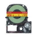 キングジム テプラ PROテープ パステル黄ラベル12mm赤字