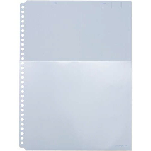 キングジム ハーフポケット厚口 A4縦 30穴 青 10枚