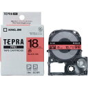 キングジム テプラ PROテープ パステル赤ラベル18mm黒字