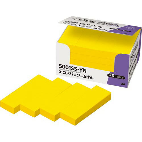 スリーエム ジャパン ポストイット 強粘着75×25 ネオン 黄 20冊