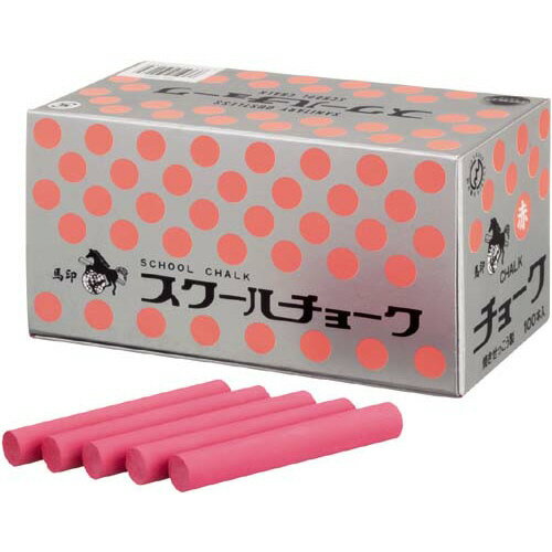 馬印 スクールチョーク 赤 100本