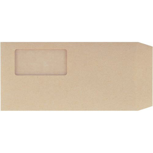 キングコーポレーション グラファン窓付封筒 長3 クラフト 100枚入