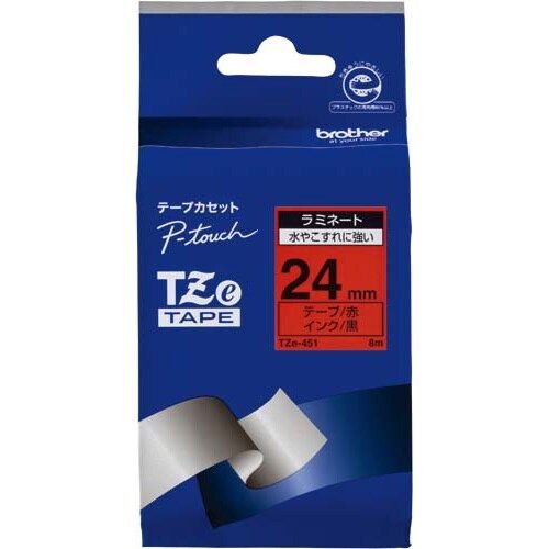 Rakuten - ブラザー ピータッチ　ラミネート赤色テープ24mm　黒文字