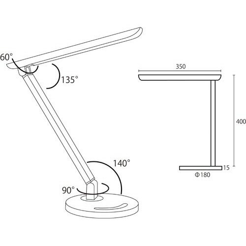 ヤザワ LEDスタンド SDLE07N12BK ブラック