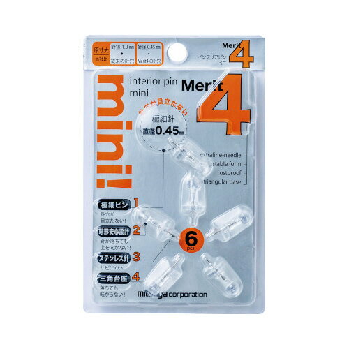 ミツヤ インテリアピン ミニ 透明 6本入