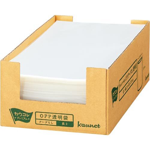 カウネット 「カウコレ」プレミアム 取り出しやすい箱入OPP袋テープ無長3 1000枚