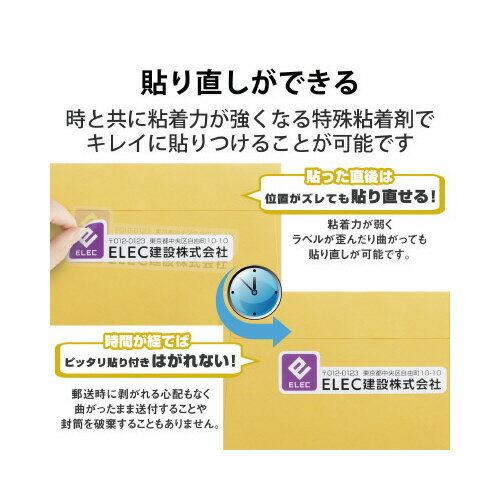 エレコム キレイ貼り 宛名・表示ラベル ノーカ...の紹介画像3