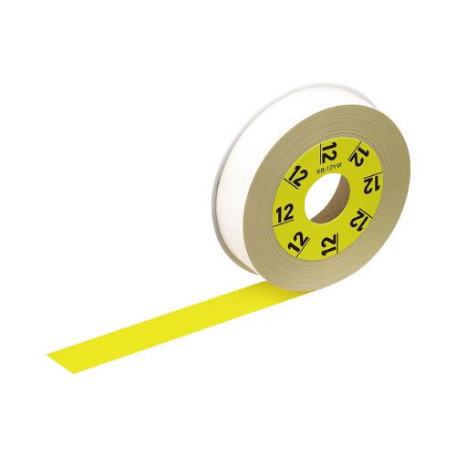 カシオ LATECO　黄色テープ　12mm　黒文字(2)