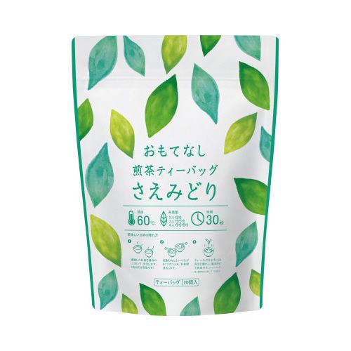 鹿児島県産の緑茶品種「さえみどり」を100％使用。きれいなエメラルドグリーンのお茶の色が特徴的で、旨味を渋みで引き立てる味わいの緑茶です。●種別／さえみどり●容量／3g×20バッグ入●ティーバッグ内容量／3g入（1バッグ）●水色／黄緑色●抽出方法／約60℃のお湯で30秒●包装形態／個包装なし、チャック付きスタンディング袋入●ティーバッグ形状／三角バッグ●賞味期限／商品の発送時点で、賞味期限まで残り120日以上の商品をお届けします。●1バッグ容量／3g入●単位／1セット（20バッグ入×3）●メーカー品番／3170−2577×3※メーカーの都合により、パッケージ及び内容量、生産地などが予告なく変更される場合がございます。ご了承ください。※開封後は湿気に注意して、お早めにお飲み下さい。▼kaumall▼