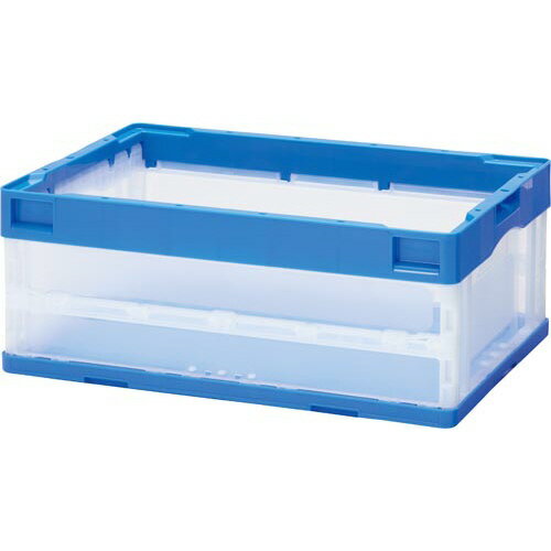 カウネット 折りたたみコンテナ ブルー フタなし 30L×10