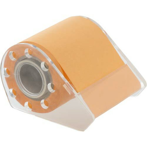 カウネット 強粘着ロール付箋ケース付 50mm オレンジ×5