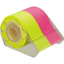 カウネット 強粘着ロール付箋ケース付 25mm 桃・黄×5