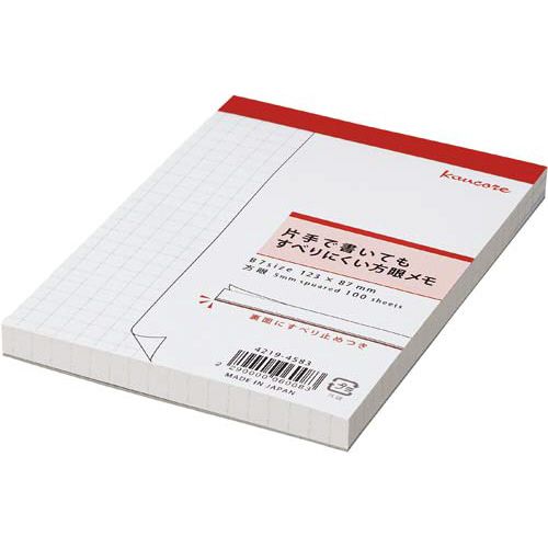 カウネット 「カウコレ」プレミアム 片手で書いてもすべりにくい方眼メモ B7 100枚