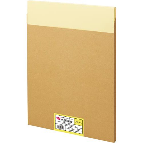 カウネット　「カウコレ」プレミアム 収納しやすい箱入り色画用紙　四つ切クリーム300枚