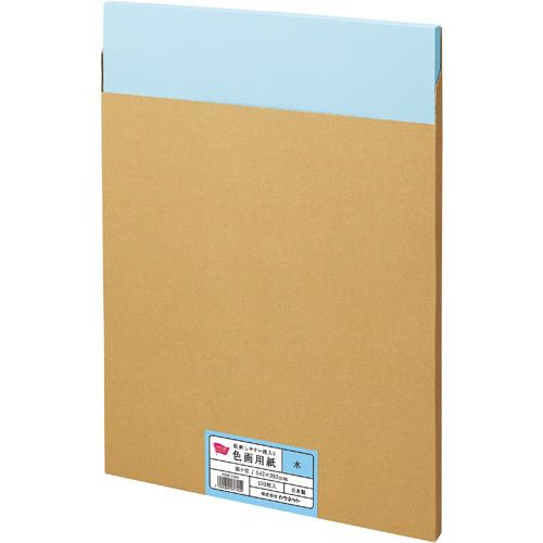 カウネット　「カウコレ」プレミアム 収納しやすい箱入り色画用紙　四つ切　水　300枚