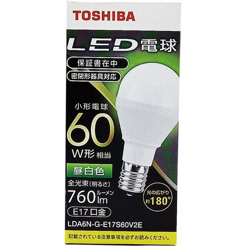 東芝ライテック LED電球E17　広配光60W　昼白色　3個