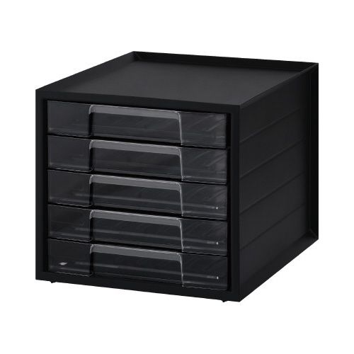 アイリスオーヤマ レターケース ブラック 浅型5段 4台