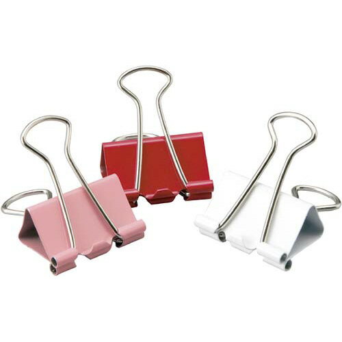 カウネット ダブルクリップ 赤色ミックス中25mm 100個入