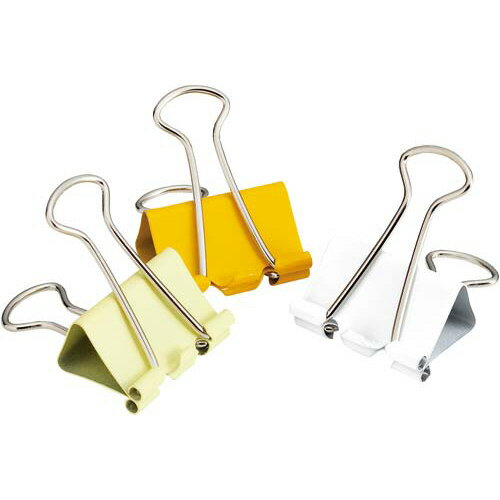 カウネット ダブルクリップ 黄色ミックス 中25mm 10個入