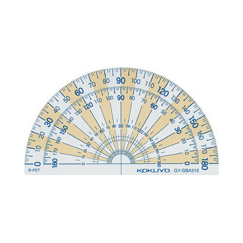 コクヨ 分度器再生PET樹脂90×50mm半円分度器