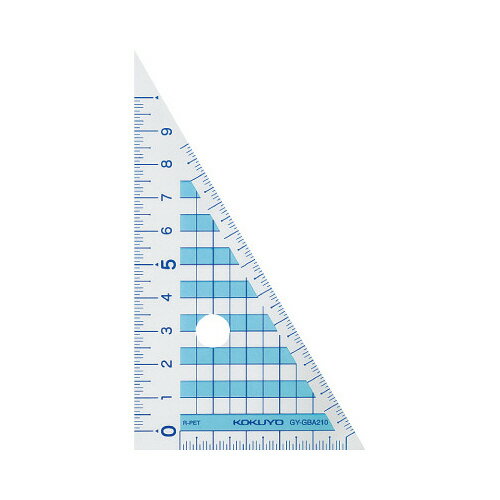 コクヨ 三角定規再生PET樹脂製10cm目盛り