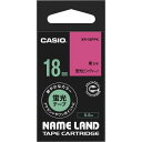 カシオ ネームランド 蛍光ピンクテープ 18mm 黒文字