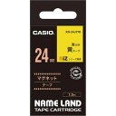 カシオ ネームランド　マグネット黄色テープ24mm　黒文字