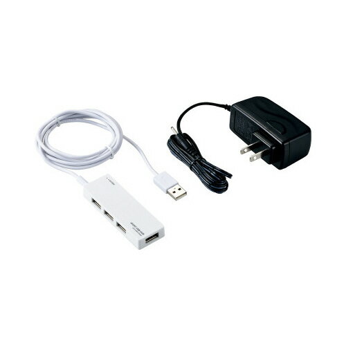 エレコム USB2.0ハブ セルフ&バスパワー 4ポート 白