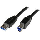 スターテック USB 3.0 ケーブル(A−B) 5m 黒【取寄商品】