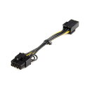 スターテック PCIe 電源アダプタケーブル 6ピン− 8ピン【取寄商品】
