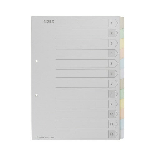 キングジム カラーインデックス A4縦 2穴 12山 1組