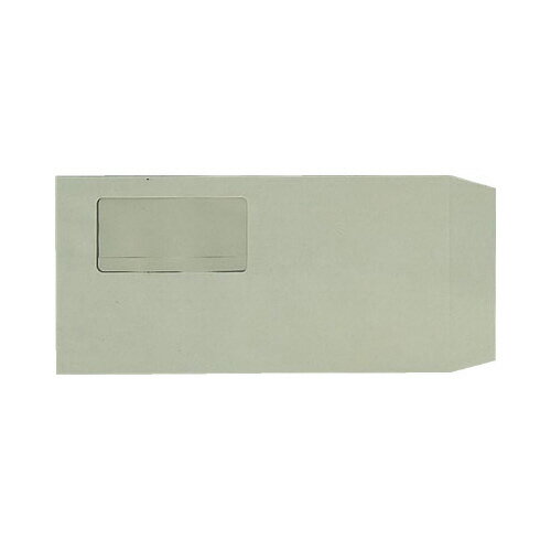 カウネット 窓付封筒テープ付 長3 グレー 80g 100枚