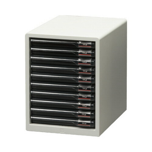 アイリスオーヤマ レターケーススリムタイプ10段 ライトグレー