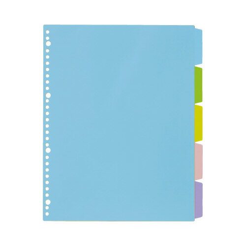 カウネット PP製カラー仕切カード A4縦30穴 5山 10組