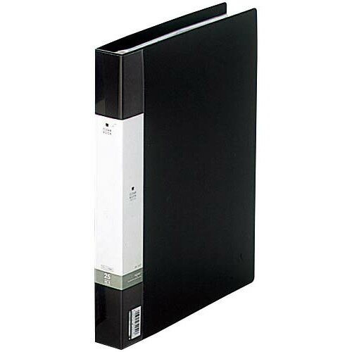 リヒトラブ クリヤーブック交換式 黒 A4縦背幅35mm6冊