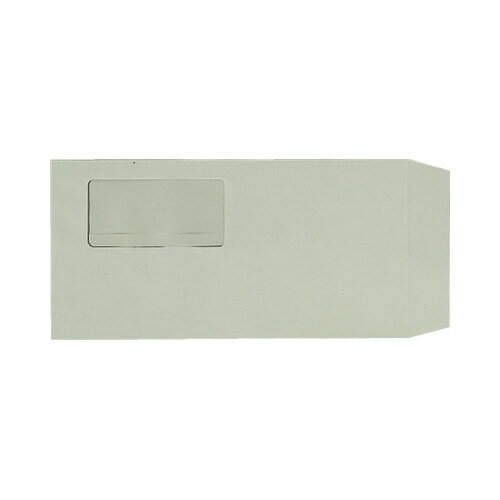 カウネット 窓付封筒テープ付 長3 グレー 80g 3000枚