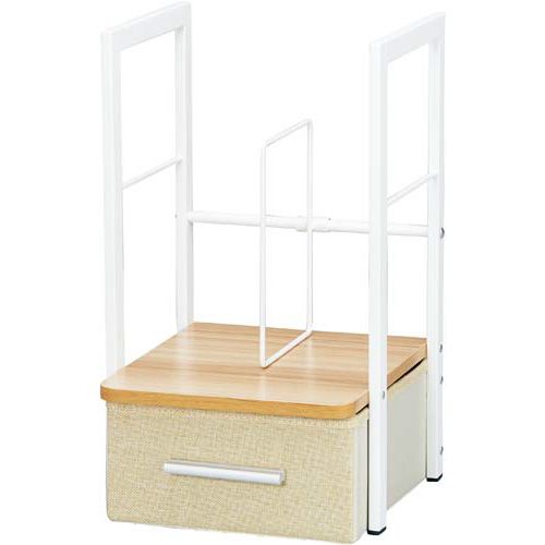 カウネット 「カウコレ」プレミアム Katazuk引出し付ブックスタンドスリム薄茶3台