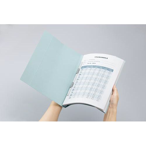 カウネット　「カウコレ」プレミアム 書類が見やすい表紙ぴったりフラットF　青100冊